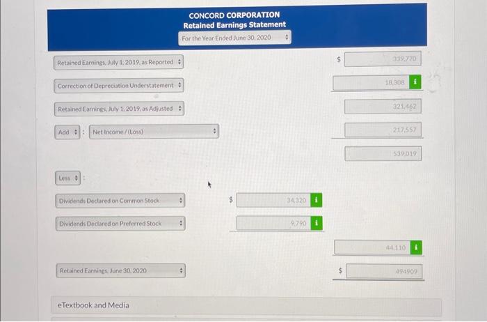 Year Ended June 30, 2020 Retained Eamings, July 1,2019, as Reported :