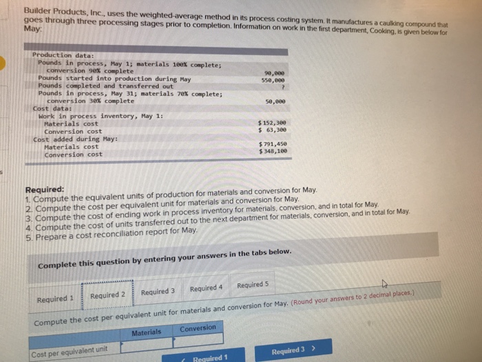 system. It manufactures a caulking compound that through three processing stages prior
