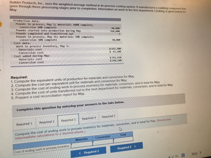 to completion. Information on work in the first department, Cooking,is given below