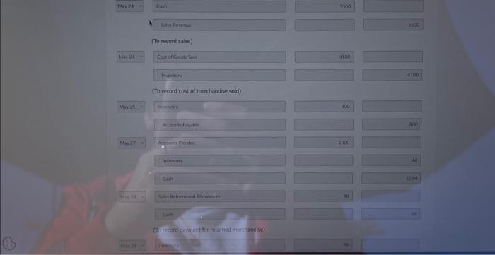 entries in the order presented in the problem List ali debit entries