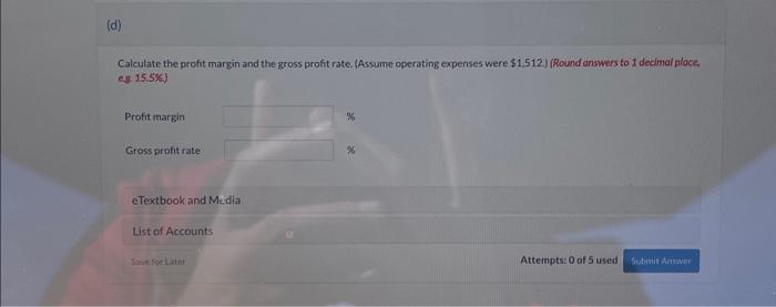 Profit margin % Gross profit rate eTextbook and Media Cost of Goods