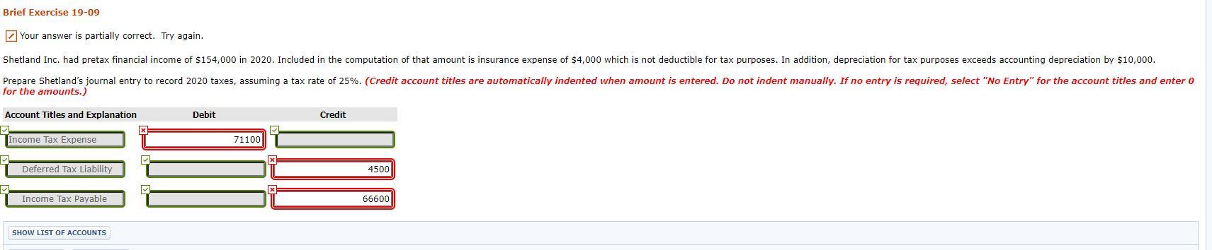 Brief Exercise 19-09 Your answer is partially correct. Try again. Shetland