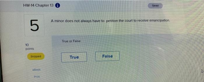 to have no capacity to contract. True or False A person lacking