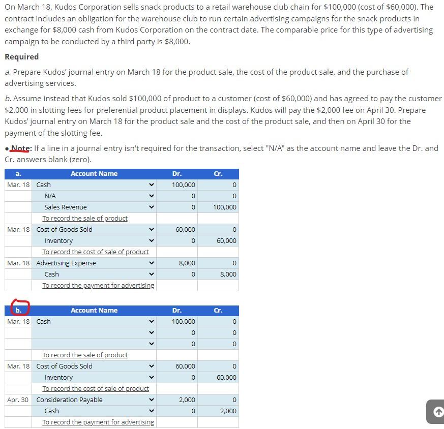 Please answer the first blank journal entry in part b On