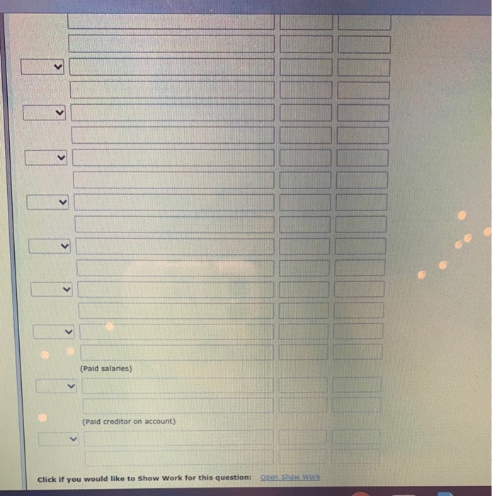 and transactions occurred during March. Invested $23,000 cash in the business. Purchased