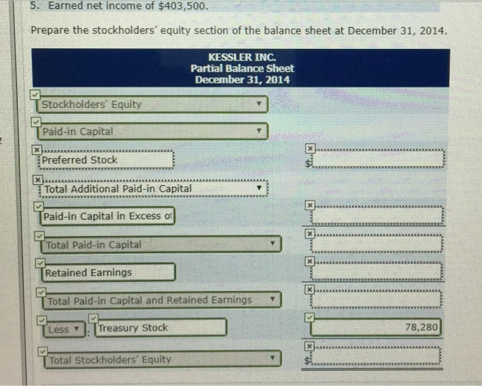 correct. Try again. On January 1, 2014, Kessler Inc. had these stockholders'