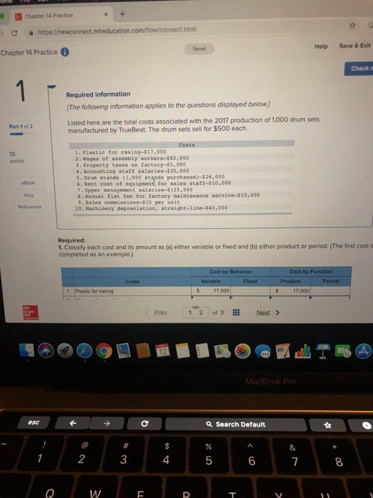  Chapter 14 Practice a https:/ewcorrect.rnheducation.cornflow/connect.html Help Save & Exit Chapter 14