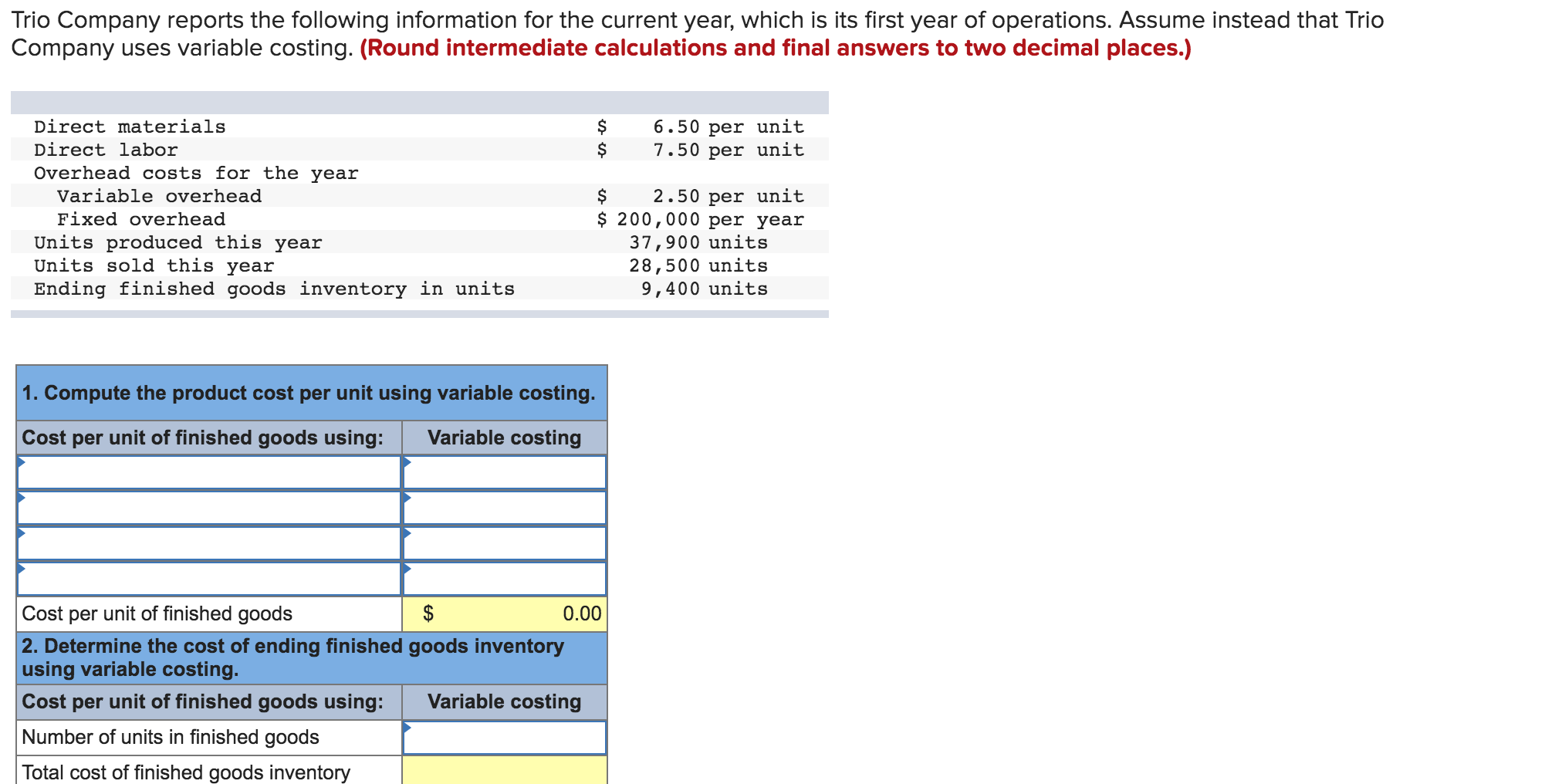 is its first year of operations. $ $ 12 per unit 20