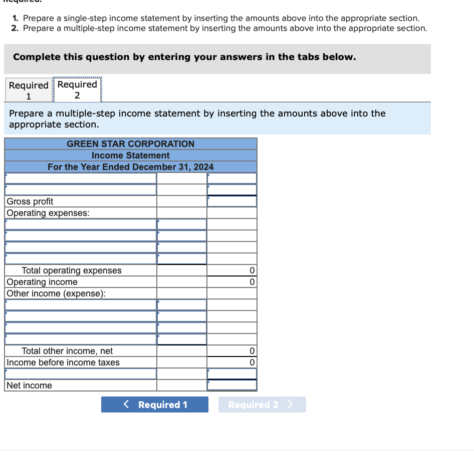 step and multiple step [LO4-1] The following is a partial trial balance