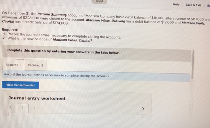  Saved Help Save & Exit S On December 31, the Income