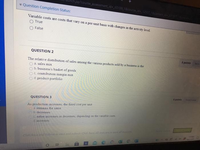  Ch.jsp?course assessment_ids_651397 course de content + Question Completion Status: Variable costs