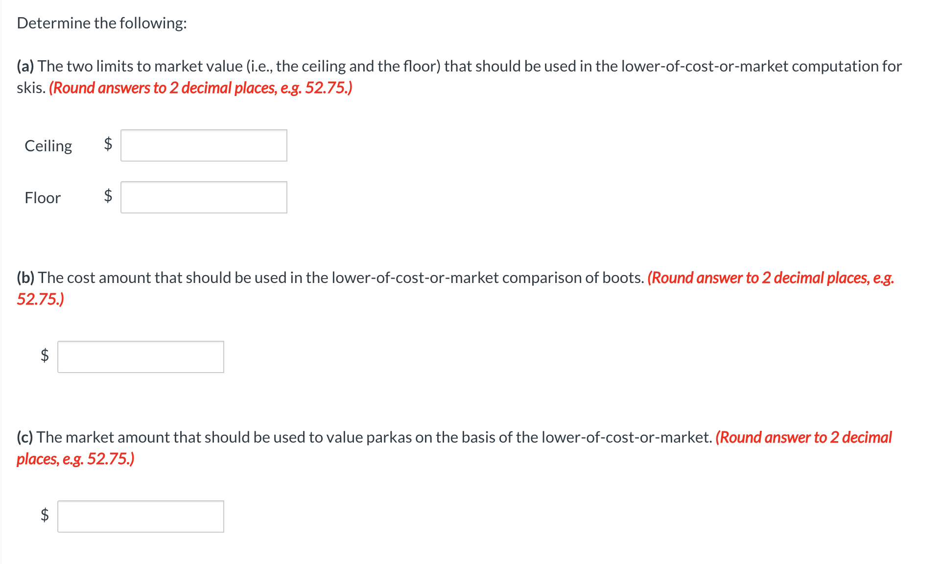 inventory, assuming Bonita uses lower-of-LIFO cost-or-market. (a) The two limits to market