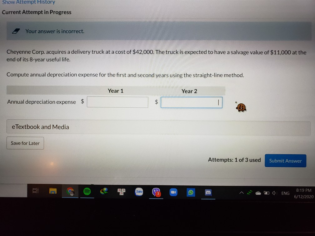  Pls show step Show Attempt History Current Attempt in Progress Your