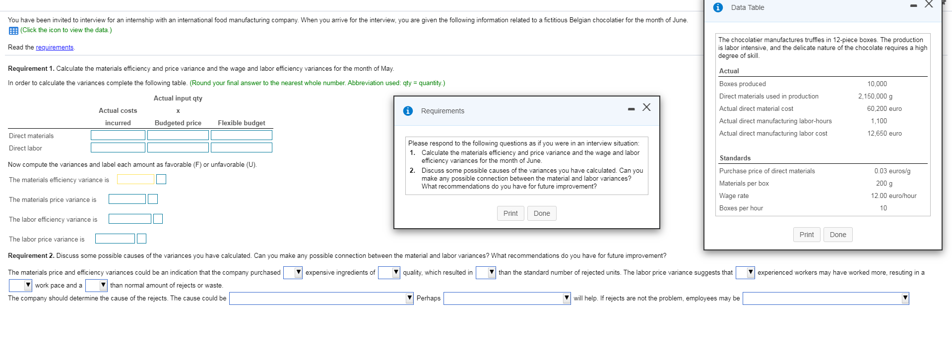  i Data Table You have been invited to interview for an