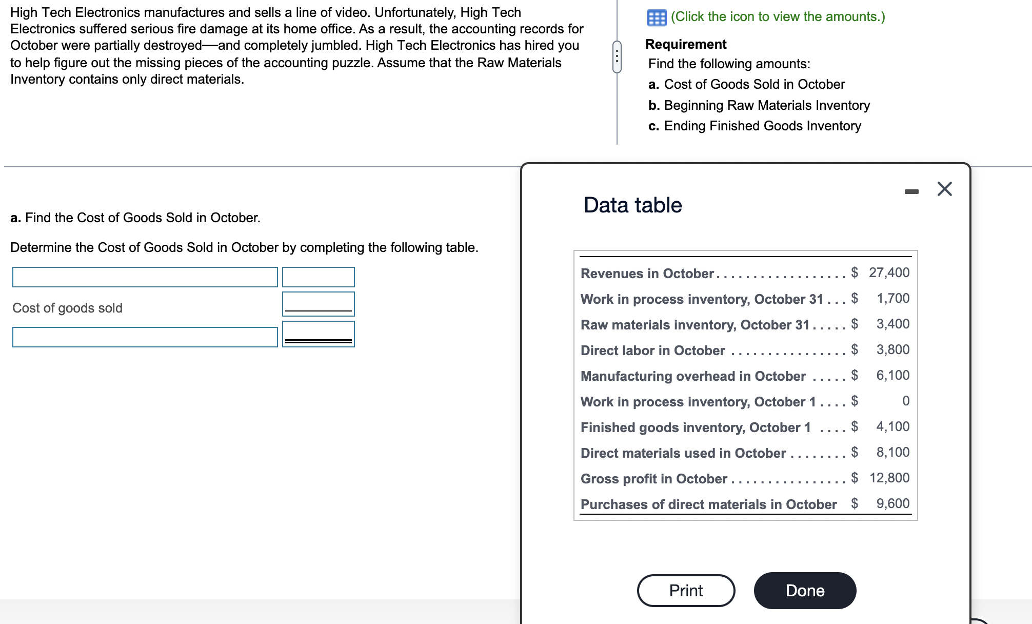 b. Find the beginning Raw Materials Inventory. Determine the beginning Raw