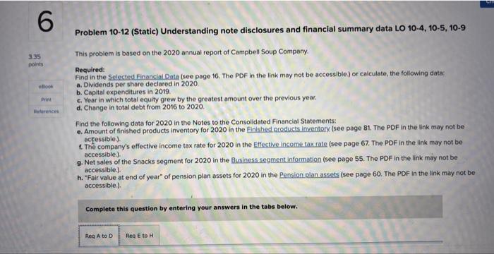  Need help to solve this problems! need to use campbell's 2020