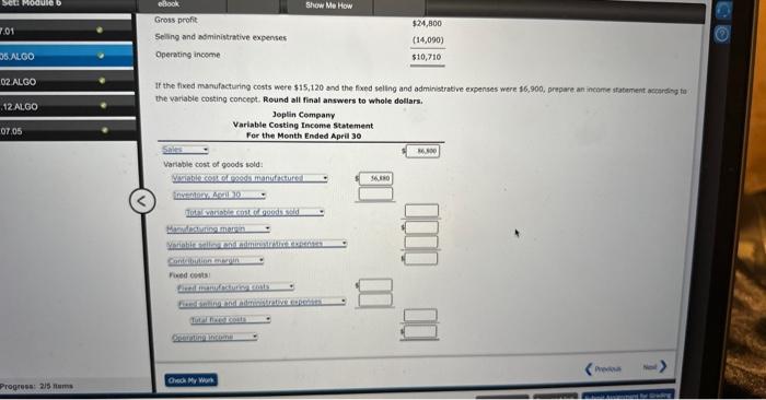 the ens of the first month of operakions, Joplin Compamy prepared the