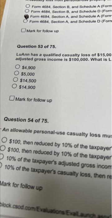  Form 4684, Section B, and Schedule A (Form Form 4684, Section