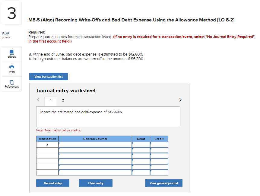  M8-5 (Algo) Recording Write-Offs and Bad Debt Expense Using the Allowance