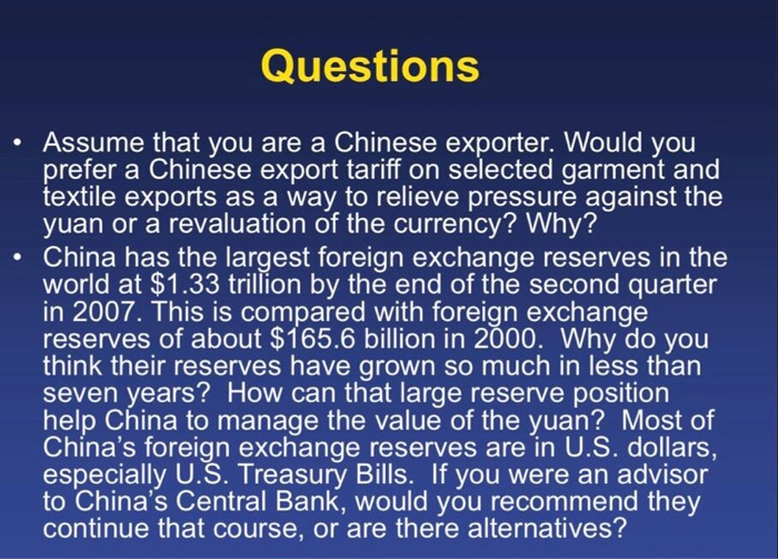 choices that China faces in determining what to do with its currency