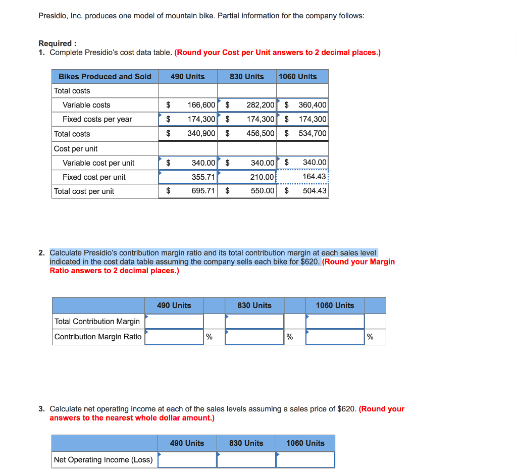 Part 1 is correct, need help with part 2 & 3 Presidio,