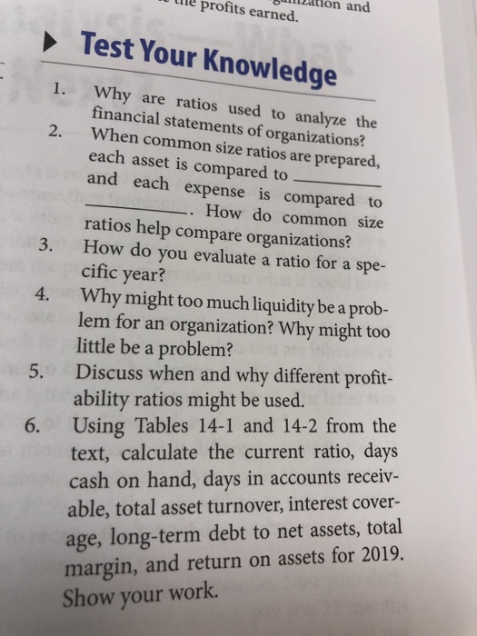  lle profits earned. Suation and Test Your Knowledge Why are ratios