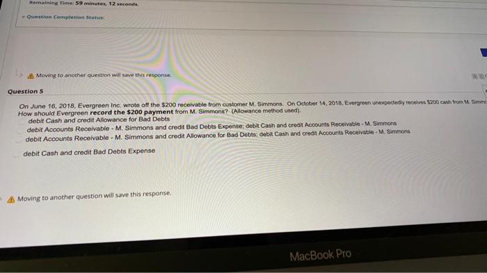  Remaining Time: 59 minutes, 12 seconds Question Completion Status A Mowing