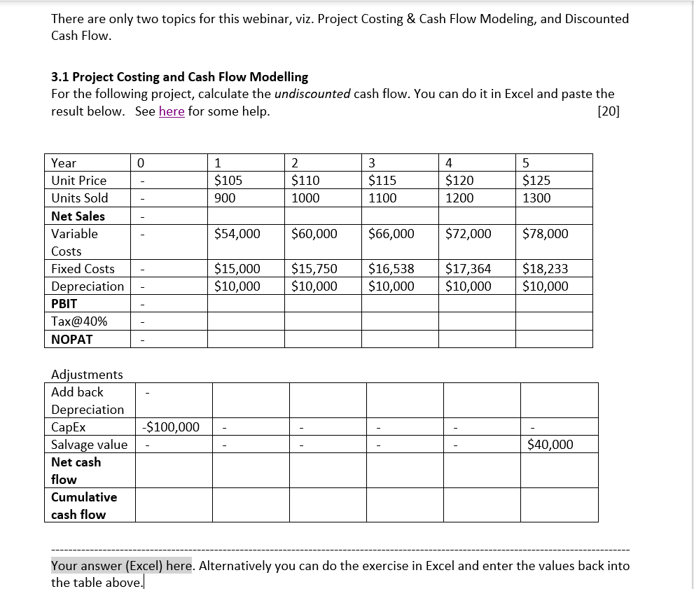  3.2 Discounted Cash Flow We could have continued by using the