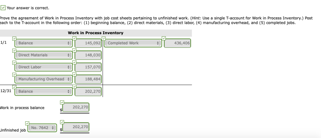 and two jobs in process: Job No. 429 $2,540, and Job No.