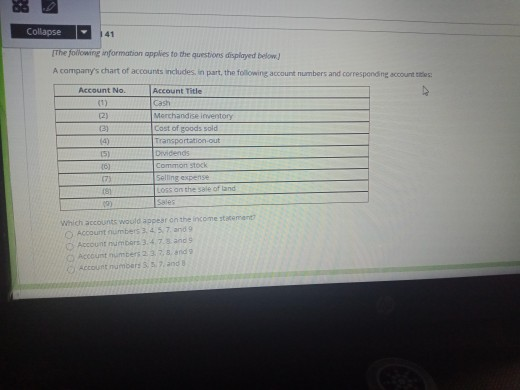 Simple MCQ from Financial Accounting class. Please answer it ASAP!!! 82 Collapse