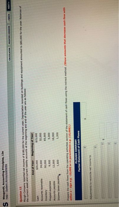  Help System Announcements CALCULATOR PRINTER VERSION 