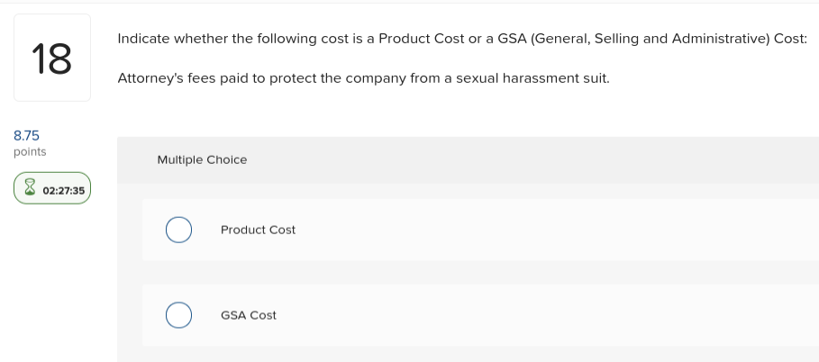 19 Indicate whether the following costs are fixed, variable or mixed. Units