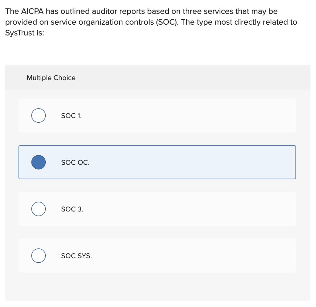 The AICPA has outlined auditor reports based on three services that