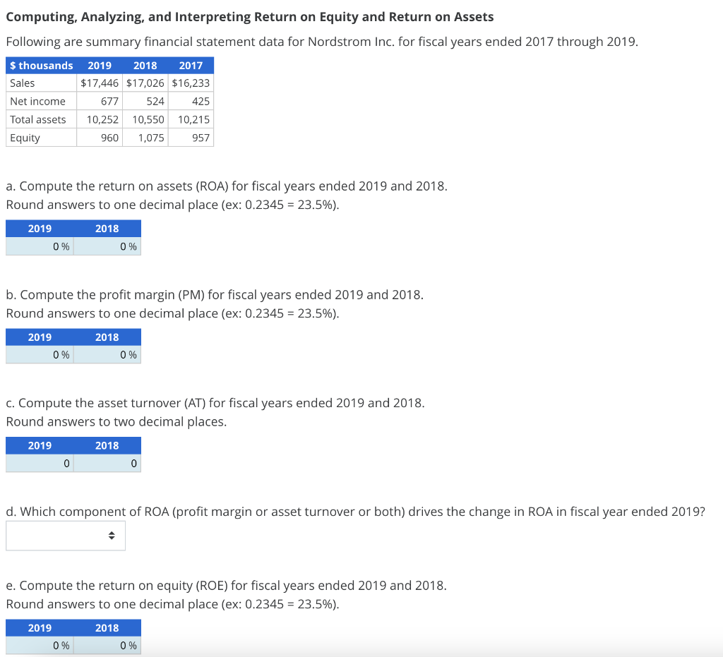 Computing, Analyzing, and Interpreting Return on Equity and Return on Assets