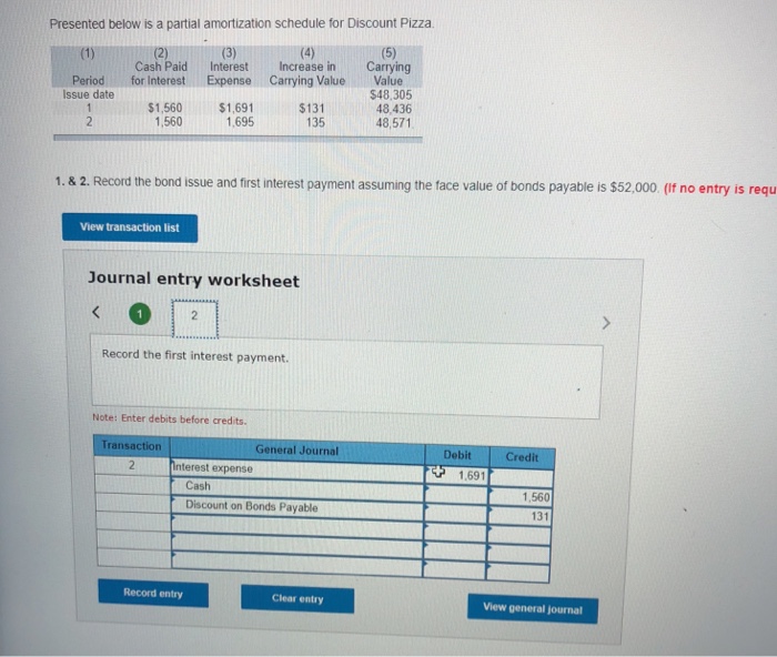 Paid Interest Increase in Carrying Period for Interest Expense Carrying Value Value