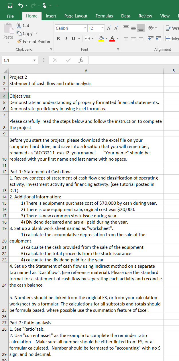  File View Home Insert Page Layout Formulas Data Review Cut Calibri