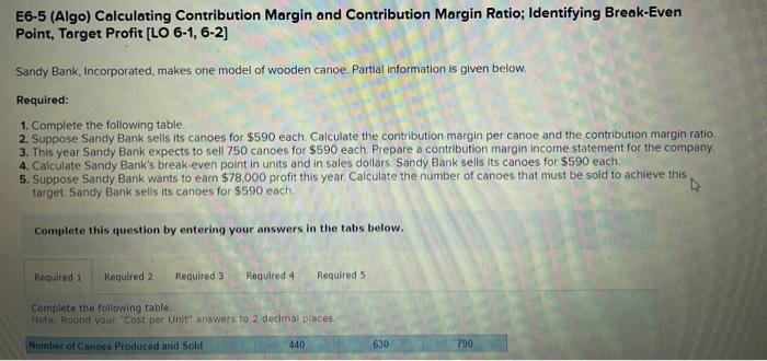  Complete the following table. Note: Round your "Cost per Unit" answers