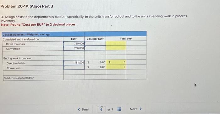 unit; costs assigned to products LO P1 [The following information applies to