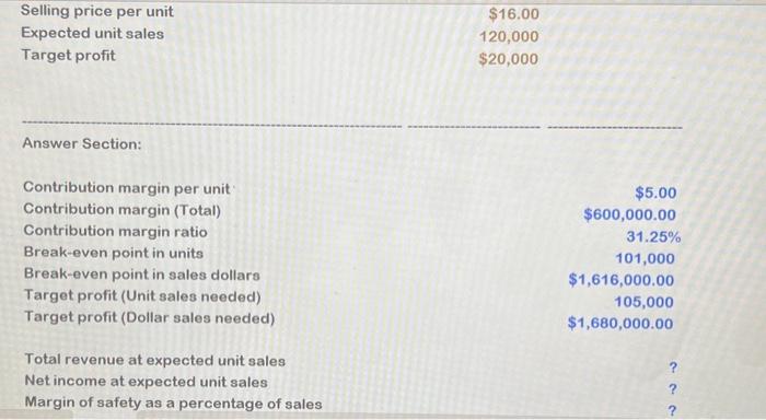 Production costs: Direct materials Directlabor Factory overhead Selling expenses: Sales salaries \&