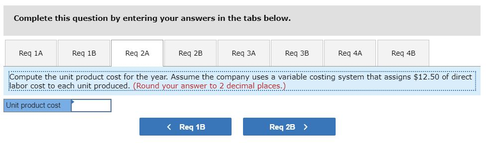 per unit: Direct materials Fixed costs per year: Direct labor Fixed manufacturing