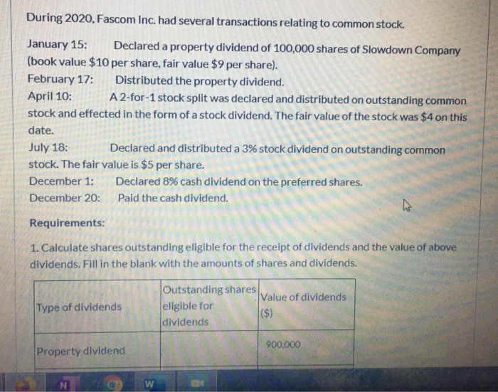  Please help with this question, thank you so much! During 2020,