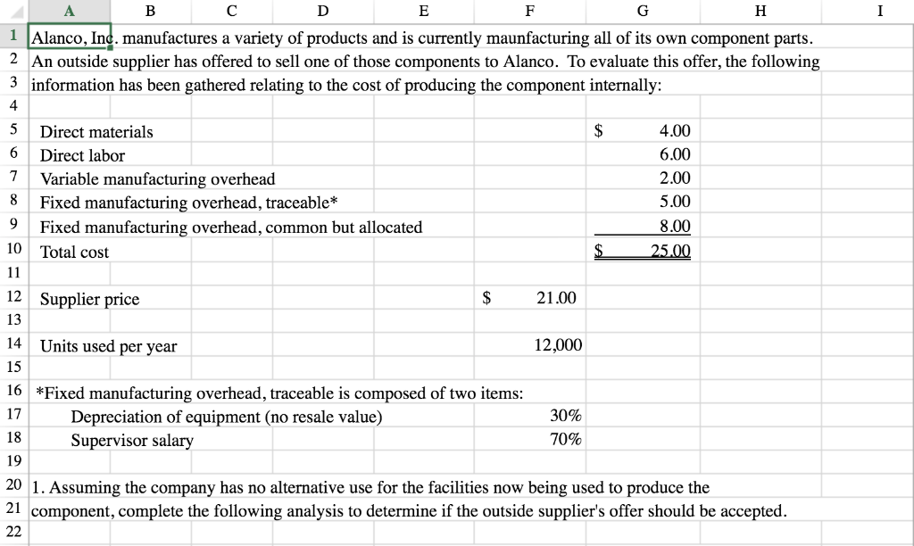 PLEASE SOLVE AND PROVIDE EXCEL SOLUTIONS FOR EACH ANSWER EX: =a7+a8 PLEASE