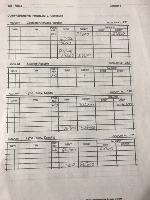 COMPREHENSIVE PROBLEM 2, Continued ACCOUNT NO. 115 DATE DEBIT ACCOUNT NO. 116
