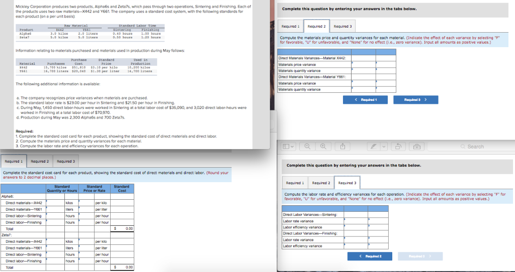 produces two products, Alpha6s and Zeta7s, which pass through two operations, Sintering