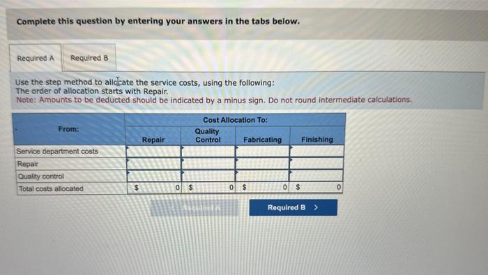 Tool and Die has two production departments, Fabricating and Finishing, and two
