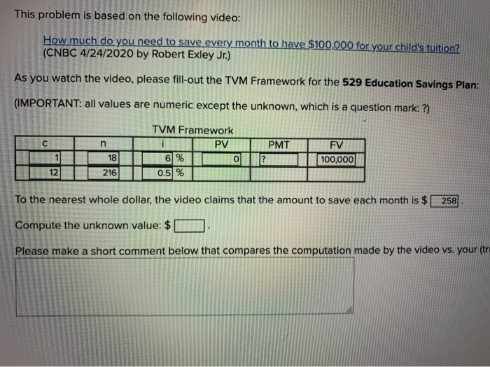 how to compute the unknown value? This problem is based on the