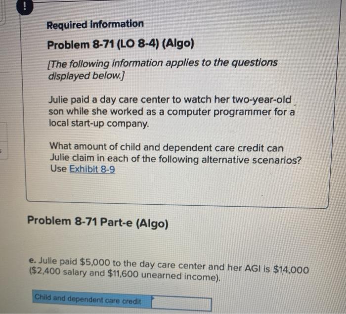 day care center to watch her two-year-old son while she worked as