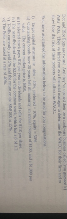  Please explain how you got E. Thanks! Dot and Blot Potts