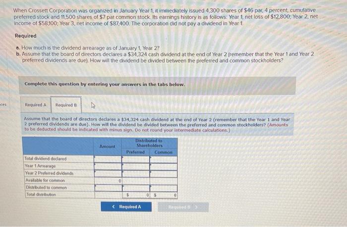much When Crossett Corporation was organized in January Year 1, it immediately