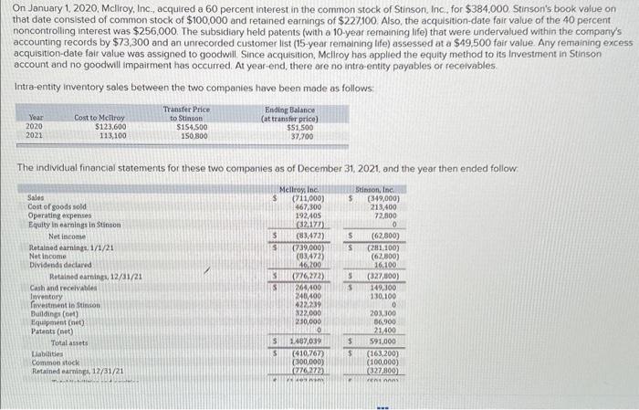  (Note: Parentheses indicate a credit balance) a. Show how Mcliroy determined
